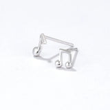 Sterling Silver Music Note Stud Earrings for Women Girls