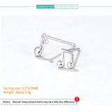 Sterling Silver Music Note Stud Earrings for Women Girls