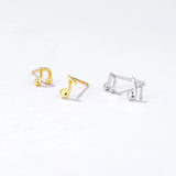 Sterling Silver Music Note Stud Earrings for Women Girls