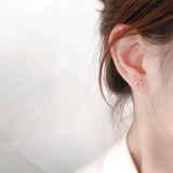 Sterling Silver Music Note Stud Earrings for Women Girls