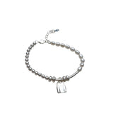 S925 Silver Baroque Pearl Bracelet Ball Bead Lock Bracelet