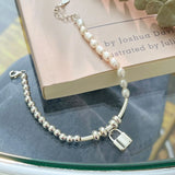 S925 Pearl Bracelet South Korea Dongdaemun Heavy Industry Ball Bead Small Lock