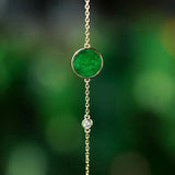 S925 Sterling Silver Emerald Bracelet Retro Style All-Match