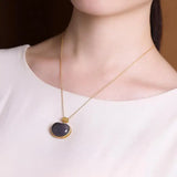 Sterling Silver Hetian Jade Gray Jade Ruyi Retro Necklace