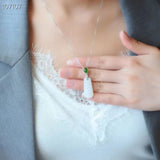 S925 Sterling Silver Hetian Jade Necklace Female Tranquility Peace Pendant