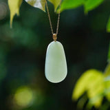 S925 Gray Jade Necklace Lucky Pendant Women's Jewelry
