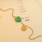 S925 Sterling Silver Hetian Jade Safety Buckle Bracelet