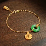 S925 Sterling Silver Hetian Jade Safety Buckle Bracelet