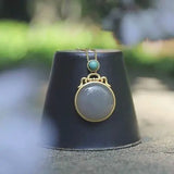 S925 Sterling Silver Hetian Jade Mauve Pendant Necklace