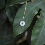 S925 Sterling Silver Hetian Jade Safety Buckle Pendant Necklace