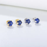 S925 Sterling Silver Lapis Lazuli Bead Earrings