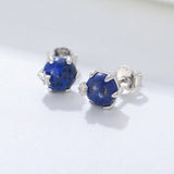 S925 Sterling Silver Lapis Lazuli Bead Earrings