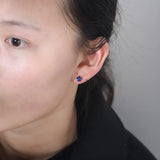 S925 Sterling Silver Lapis Lazuli Bead Earrings