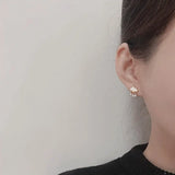 S925 Silver Mother of Pearl Cloud CZ Drop Stud Earrings