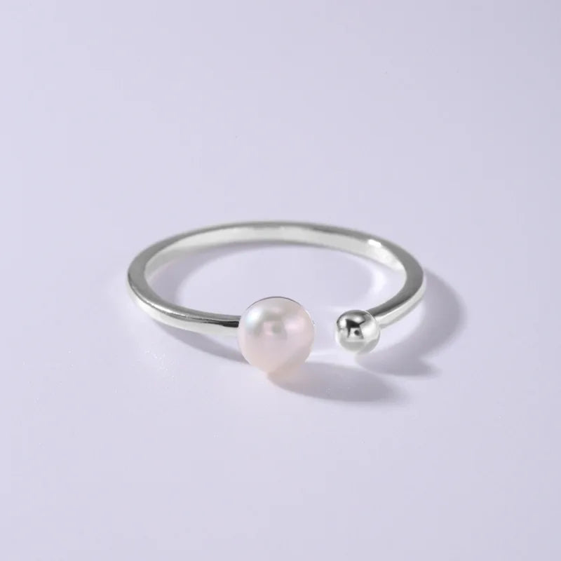 925 Silver Bead Ring for Women's Ins Style Opening Ring