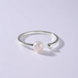 925 Silver Bead Ring for Women's Ins Style Opening Ring