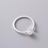 925 Silver Bead Ring for Women's Ins Style Opening Ring