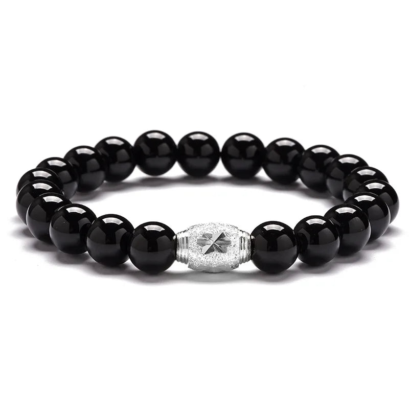 S925 Sterling Silver Agate Amethyst Bracelet Healing Energy DIY Jewelry