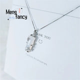 S925 Sterling Silver Wada Jade Clavicle Chain Lucky Bamboo Couple Pendants