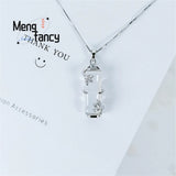 S925 Sterling Silver Wada Jade Clavicle Chain Lucky Bamboo Couple Pendants