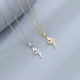 S925 Dancing Girl Zircon Pendant Necklace for Female