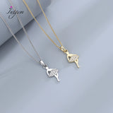 S925 Dancing Girl Zircon Pendant Necklace for Female