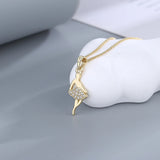 S925 Dancing Girl Zircon Pendant Necklace for Female