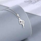 S925 Dancing Girl Zircon Pendant Necklace for Female