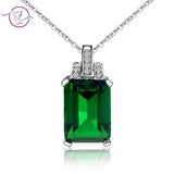 S925 Sterling Silver Necklace Pendant Gemstone Emerald Sapphire Pendant