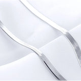 S925 Sterling Silver Necklace Flat Snake Bone Chain