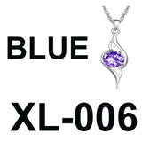 S925 Silver Necklace Heart Shape Letters Keys Pendants