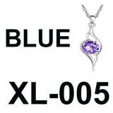 S925 Silver Necklace Heart Shape Letters Keys Pendants