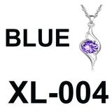 S925 Silver Necklace Heart Shape Letters Keys Pendants