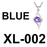 S925 Silver Necklace Heart Shape Letters Keys Pendants
