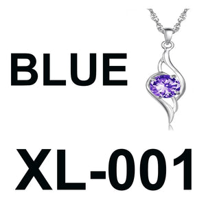 S925 Silver Necklace Heart Shape Letters Keys Pendants