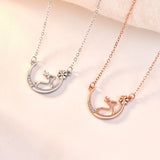 S925 Sterling Silver Moon Necklace for Women