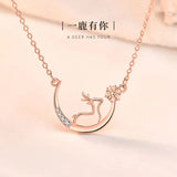 S925 Sterling Silver Moon Necklace for Women