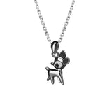 S925 Deer Christmas Pendant Necklace Women's Holiday Gift