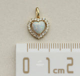 S925 Silver Necklace Opal Stone Love Pendant Female