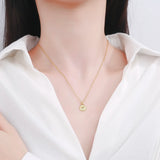 S925 Silver Necklace Green Zircon Pendant for Women