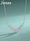 925 Sterling Silver Necklace Female Sweet Seven Lucky Plum Niche Smiley Face