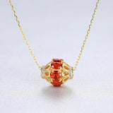 S925 Silver Necklace Hollow Ball Pendant Chain Zircon Pendant