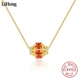 S925 Silver Necklace Hollow Ball Pendant Chain Zircon Pendant