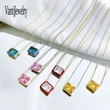 S925 Silver Necklace Candy Macarone Pendant Gemstone for Women Girl