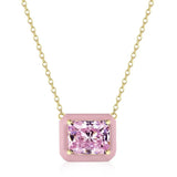 S925 Silver Necklace Candy Macarone Pendant Gemstone for Women Girl