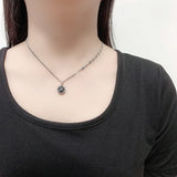 S925 Sterling Silver Necklace with Gemstone Pendant