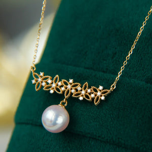 S925 Silver Necklace Japan Pearl Pendant Women