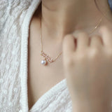 S925 Silver Necklace Japan Pearl Pendant Women