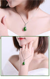 S925 Emerald Pendant Necklace 100% 925 Jewelry for Women