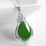 S925 Emerald Pendant Necklace 100% 925 Jewelry for Women